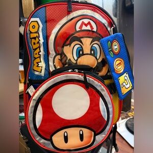 Nintendo Mario Red and Blue Kids Backpack